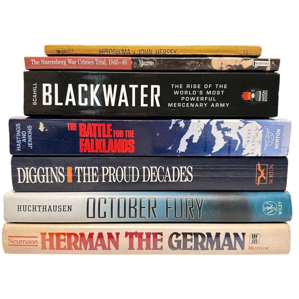 Lot‎ of 7 War History Books Fiction/Non Fiction October Fury (signed), Herman..